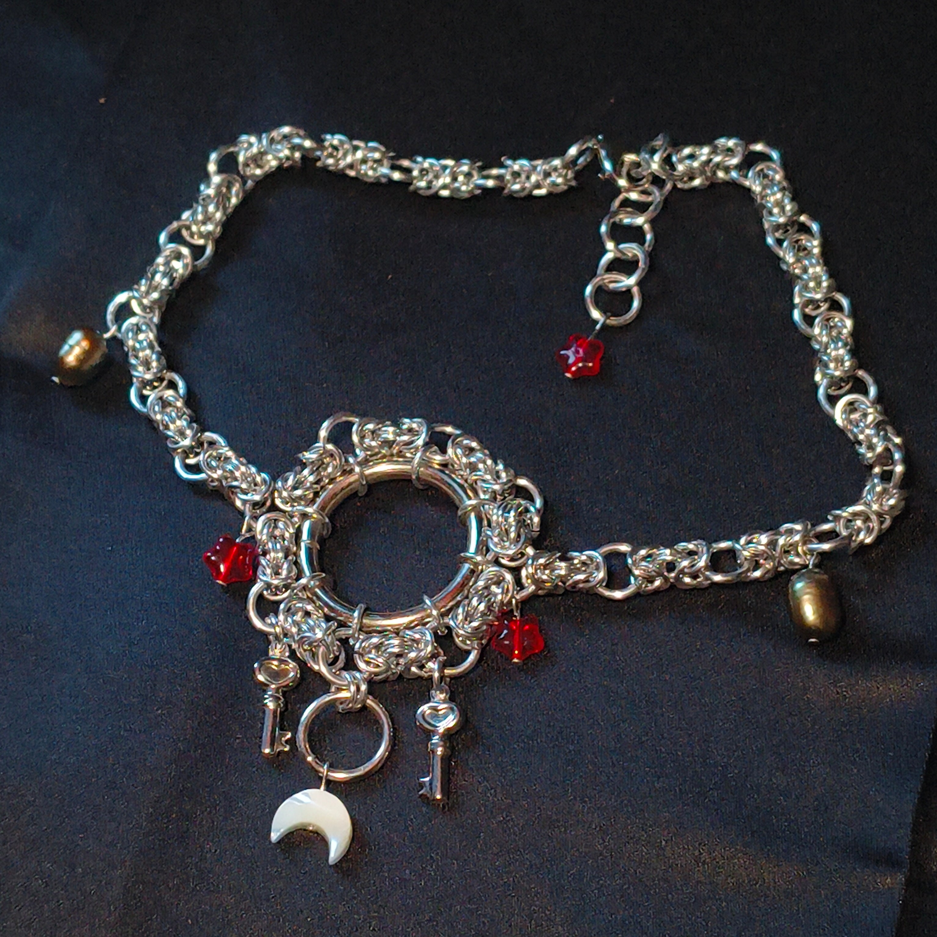 "Hekate" Chainmail and Pearl Choker